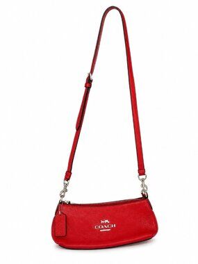 Coach Crossbody Bag – Red Pebble Leather | Excellent Pre-Owned Condition